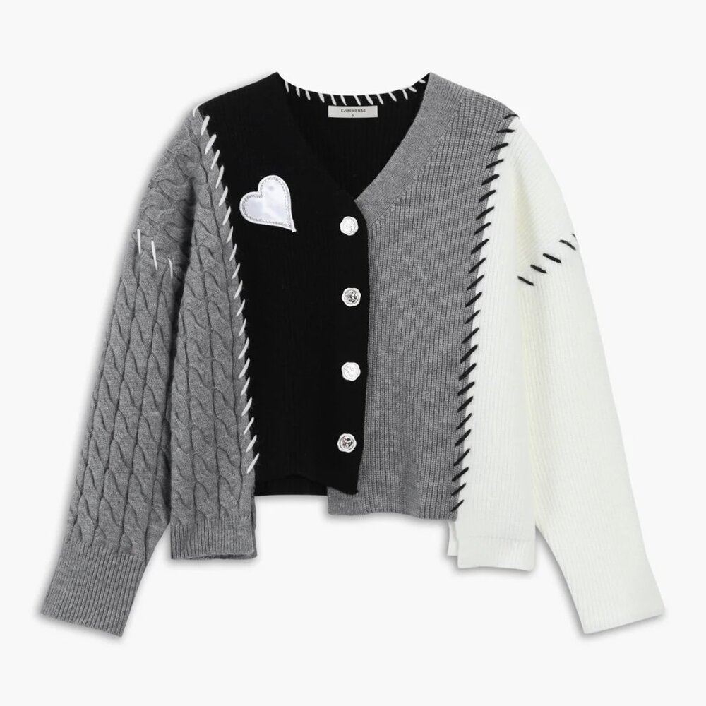 New! Commense Colorblock Patchwork Cable Knit Con… - image 1